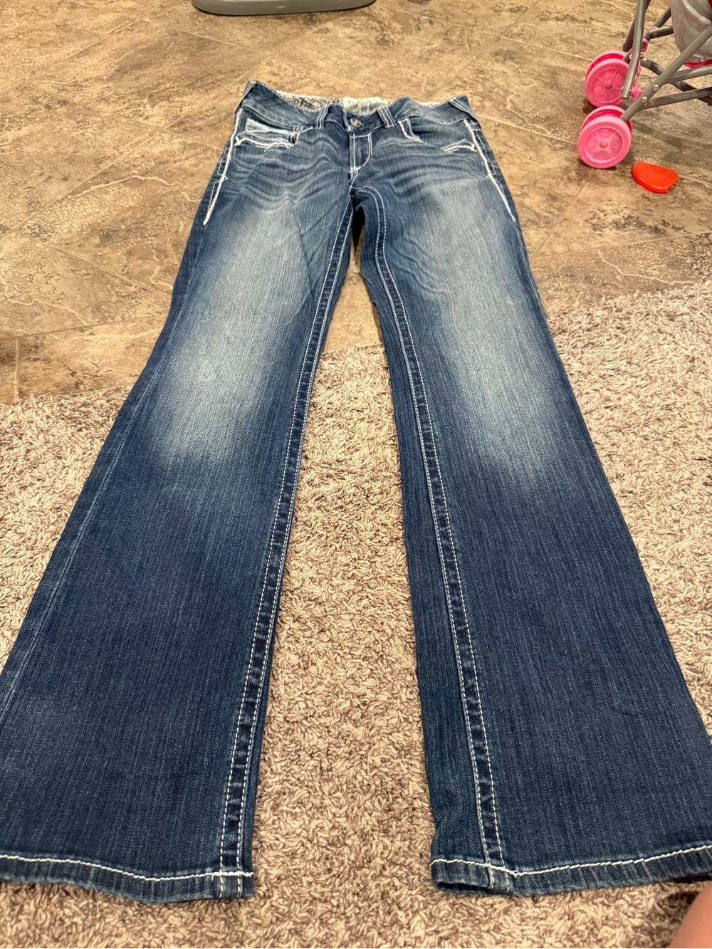 🐰Ariat Real denim Women's Mid rise boot Dark Blue Flare Jeans